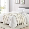 thumbnail image 4 of Bourina Rhombus Throw Blanket,Textured Solid Soft Throws for Sofa or Bed Knitted Decorative 50*70 inches,White for Adults, 4 of 6