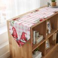 thumbnail image 4 of Red Gnomes Table Runner Linen Burlap Table Runner 72 Inches Long Valentine Roses Love Leaves Pink Plaid Dresser Scarves for Kitchen Island Coffee Dining Party Wedding Banquet Holiday Decor 14"x72", 4 of 8