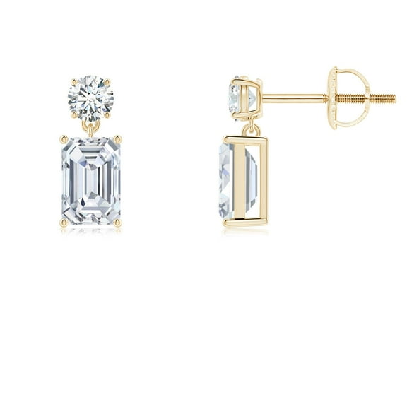ANGARA IGI Certified Lab Grown 1.3 Ct Diamond Drop Earrings for Women in 14K Yellow Gold (Size-6x4mm| Color-F-G| Clarity-VS) | April Birthstone, Anniversary, Jewelry Gift for Women | Diamond Earrings