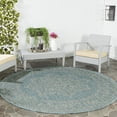 thumbnail image 2 of SAFAVIEH Courtyard Clodagh Medallion Indoor/Outdoor Area Rug, Aqua/Grey, 6'7" x 6'7" Round, 2 of 11
