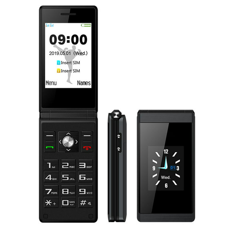PUSOKEI 2G Unlocked Classic Flip Phone for Seniors, 2.8in HD Screen  Clamshell Mobile Phone Dual SIM Flip Cell Phone 5900mAh Long Standby Loud  Rugged