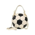 thumbnail image 4 of Kuntesetty Elegant Football Shaped Cross Body Bag Purse Wallet PU Shoulder Bag for Shopping White, 4 of 9