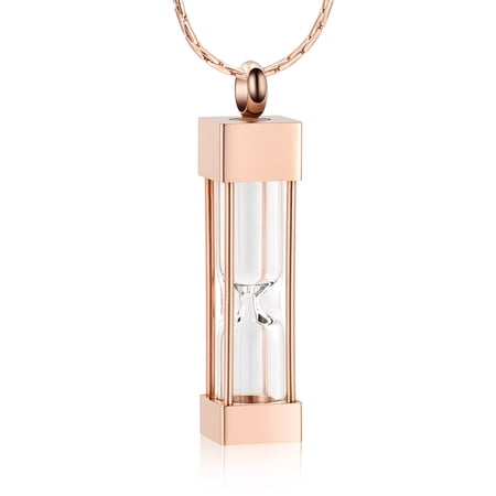 Personlized Stainless Steel Cremation Urn Necklace for Ashes Timeless Hourglass Memorial Pendant Keepsake Jewelry for Human Pet Ashes