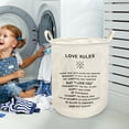thumbnail image 5 of Stylish Patterned Linen Laundry Hamper Large Open Top Breathable Fabric For Home Durable And Easy Design, 5 of 5