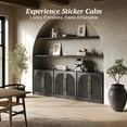 thumbnail image 4 of BELLEZE Set of 2 Modular Sideboard with Double-Arc Wood Doors, Small Arched Buffet Cabinet with Storage and Adjustable Shelves, Classic Modern Credenza for Dining Room, Living Room or Entryway(Ebony), 4 of 7