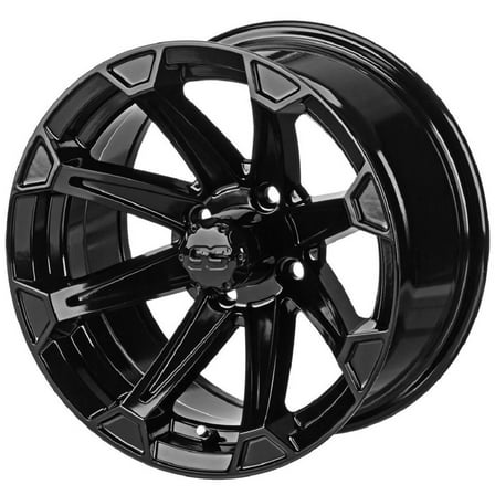 LSI Viking 14x7 Golf Cart Wheel - Gloss Black 3 4 [14172X]