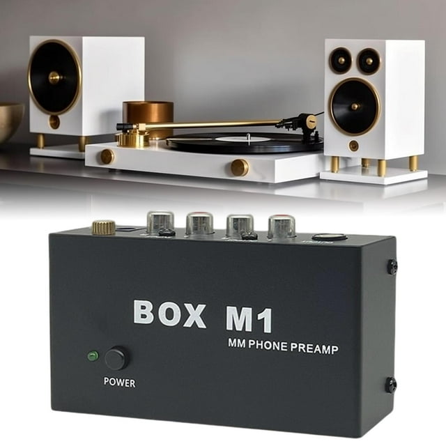 Box M1 Phono Preamplificador Amplificador Adaptador de audio portátil fácil de usar Preamplificador de fonógrafo compacto para platos giratorios