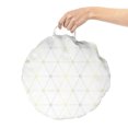 thumbnail image 2 of Abstract Round Floor Cushion with Handle, Basic Design Drawings of Diamond Shapes Arranged with Stars, Decorative Pillow for Living Room & Dorms, 18" Round, Pale Taupe Pastel Yellow, by Ambesonne, 2 of 4