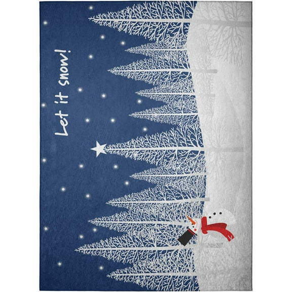 Addison Rugs Indoor/Outdoor Cozy Winter ACW42 Blue Washable 5' x 7'6" Rug