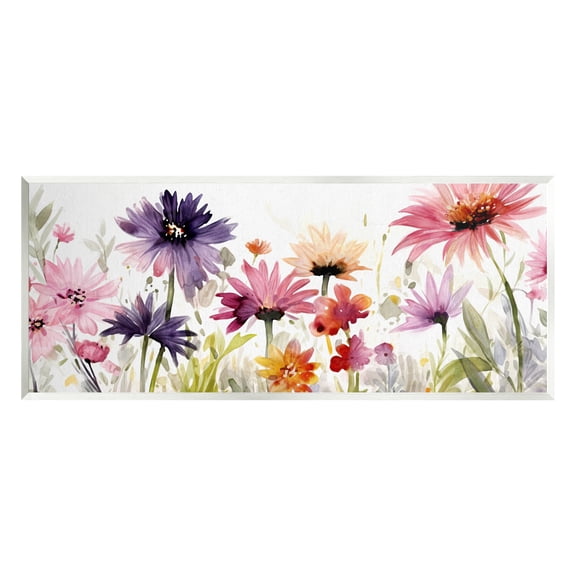 Stupell Industries Pink & Purple Blossoms Botanical & Floral Painting Unframed Art Print Wall Art, 17 x 7