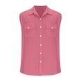 thumbnail image 2 of Yuyuzo Mens Sleeveless Button down Shirts Cotton Linen Summer Beach Basic Tank T-Shirt Tops, 2 of 4