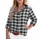 thumbnail image 1 of HongQid Womens Flannel Shirts Plaid Button Down Shirt Casual Hoodie Long Sleeve Outwear Warm Fall Hooded Blouses, 1 of 5