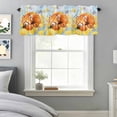thumbnail image 3 of Curtain Valance for Windows, Watercolor Raccoon Spring Flower Kitchen Valances Rod Pocket Short Curtains, Yellow Floral Animal Art Window Valance for Bedroom Bathroom Living room 56x16in, 3 of 9