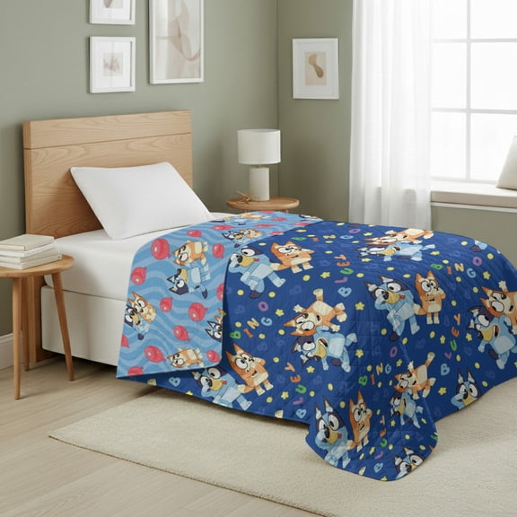 Bluey Goofing Around Quilted Throw Blanket 60 x 80 inches