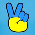 thumbnail image 3 of CafePress - Ukrainian Flag Peace Sign Ukraine Native H T Shirt - Women's Traditional Fit Dark T-Shirt, 3 of 4