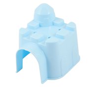 Light Blue Plastic Castle Style Pet Hamster Toy House 9cm Height