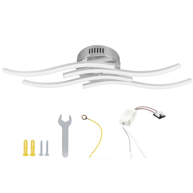 Lámpara de techo ondulada de 25 W y 140 LED para sala de estar, dormitorio, cocina, decoración, CA 85-265 V, luz cálida.
