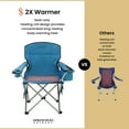 thumbnail image 6 of ARROWHEAD OUTDOOR Portable Heated Folding Camping Chair w/ 6-Can Cooler, 3 Heat Settings, Cup & Wine Glass Holder, Blue, 6 of 8
