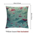 thumbnail image 4 of Whale Fluffy Throw Pillow Cushion Cover, Happy Cheerful Whales Pattern in Soft Pastel Tone Effects Love Nature Image, Decorative Square Accent Pillow Case,  Mint Peach Pink, 4 of 7