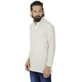 thumbnail image 5 of Handmade Men's Khadi Cotton Thigh Length Kurta Tunic Shirt Off-White;LG, 5 of 7