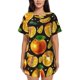 thumbnail image 1 of Fotbe Tangerine Conjunto de Pijama Estampado para Mujer, 2 Piezas, Ropa de Dormir con Camiseta de Manga Corta y Shorts Suaves-Small, 1 of 6