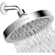 SparkPod 6” Shower Head High Pressure Rain Luxury Modern Chrome Look