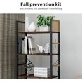 thumbnail image 2 of 62.2'' Bookcase, 5 Tier Tall Standing Bookshelf Metal and Wood Frame Storage Rack Organizer Classy Bookcase Modern Industrial Display Shelf Unit,Brown, 2 of 6