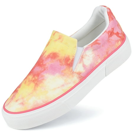 JENN ARDOR Women s Slip on Shoes Non Slip Fashion Canvas Sneakers Low Top Casual Shoes Platform Comfortable Walking Flats