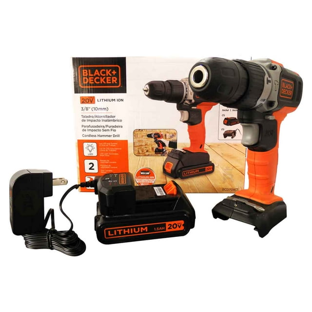Taladro Atornillador De Impacto Inalambrico Black & Decker 20v 2 Velocidades BCD704C1