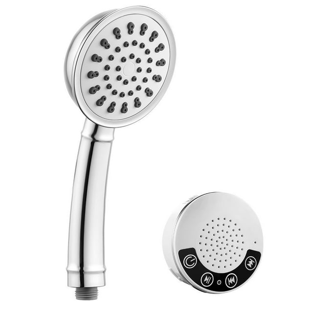 Fixed Shower Heads with Bluetooth Speaker, High-Pressure 2.5GPM Adjustable Angles with Waterproof Bluetooth Music Shower Head Speakers Removable Bluetooth Shower Head