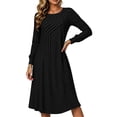 thumbnail image 6 of Omexry Work Dresses for Women Women's Fashion And Leisure Splicing Long Sleeve Round Neck Loose And Comfortable Dress, 6 of 7