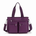 thumbnail image 3 of Gocvo Casual Tote Bags with Multiple Pockets, Nylon Large Capacity Crossbody Tote Bag, Working Bag for Ladies (Dark Purple), 3 of 9
