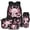 Black Cherry Blossom Boba Axolotl, variant on Ice Cream Capybara Kids Backpack for Girls 4 Piece School Bookbag with Lunch Box Lightweight School Bag for 10-12 Elementary 17 Inch Backpack with Pencil Box Water Bottle Holder