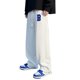 thumbnail image 1 of Pantalones deportivos de pierna ancha para hombre para verano: pantalones deportivos blancos acampanados y holgados, con corte amplio, para streetwear y ocio, 1 of 4