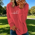 thumbnail image 5 of BUIGTTKLOP Women's Graphic Hoodies Heart Print Drawstring Long Sleeve Pocket Sweatshirt Pullover Tops with Pockets, 5 of 8