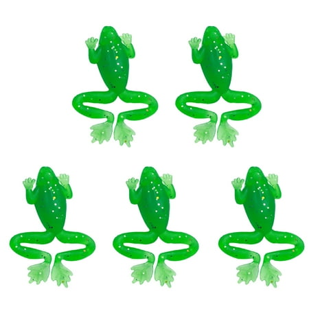 Manyache 5Pcs Luminous Frog Soft Bait 2.7g/5.5cm Realistic Shape Artificial Silicone Frog Bait with Hook Natural Swimming Style Lure