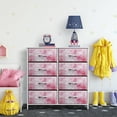 thumbnail image 5 of Dresser with 8 Drawers - Furniture Storage Chest Tower Unit for Bedroom, Hallway, Closet, Office Organization - Steel Frame, Wood Top, Easy Pull Fabric Bins (8-Drawer, Pink), 5 of 6