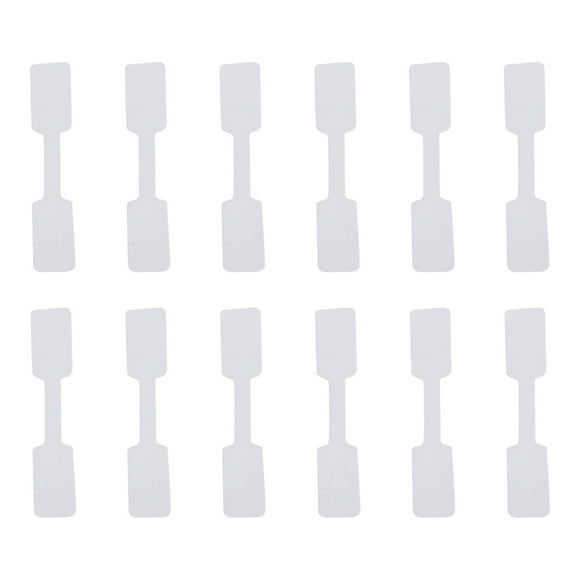 Maytalsory 100Pcs Price Tags Jewelry Tag Self-Adhesive White Blank Label Jewelry Display Card Rectangle Labels Necklace Bracelet As Shown 1Set