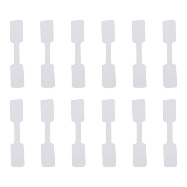 Langgg 100Pcs Price Tags Self-Adhesive White Blank Label Square Heads Jewelry Display Card Rectangle Labels for Necklace Bracelet