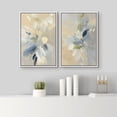 thumbnail image 4 of Framed Canvas Print Wall Art Set of 2 Abstract Floral Botanical Modern Art for Living Room, Bedroom, Office - 24"x36"x2 WHITE, 4 of 7