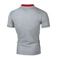 thumbnail image 4 of Men's Shirts Fashion Personality Men's Summer Casual Slim Short Sleeve T Shirt Blouse Gray qILAKOG Size XXL, 4 of 5