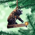 thumbnail image 6 of 2D Acrylic Welder Ornament for Christmas Tree, Industrial Hanging Figure with Torch, Unique Trade Gift for Welding Professionals, Khaki Suit, Pack of 1, 6 of 7