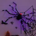 thumbnail image 2 of 5FT Giant Spider Halloween Decorations with 56 LED Purple Lights, Large Black Realistic Spider with Timer & Remote Control, Light up Spider for Indoor Outdoor Yard Halloween Decorations, 2 of 7