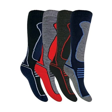 

4 Pairs Kids Long Knee High Wool Blend Ski Socks