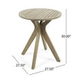 thumbnail image 6 of Jaxson Outdoor 3 Piece Acacia Wood Bistro Set with Cross Legged Bistro Table, Gray, 6 of 7