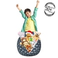 thumbnail image 3 of Animal Storage Toy Bag Chair, Fish Bone Skeleton Pattern Spines Sea Underwater Theme Illustration, Stuffed Animal Organizer Washable Bag, Large Size, Petrol Blue White, by Ambesonne, 3 of 3