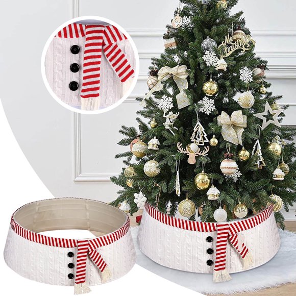 Avtoify Christmas Tree Decorations, Christmas Tree Skirt White Christmas Top Scarf Style Christmas Tree Skirt Christmas Decorations Christmas Tree Foot Wrap