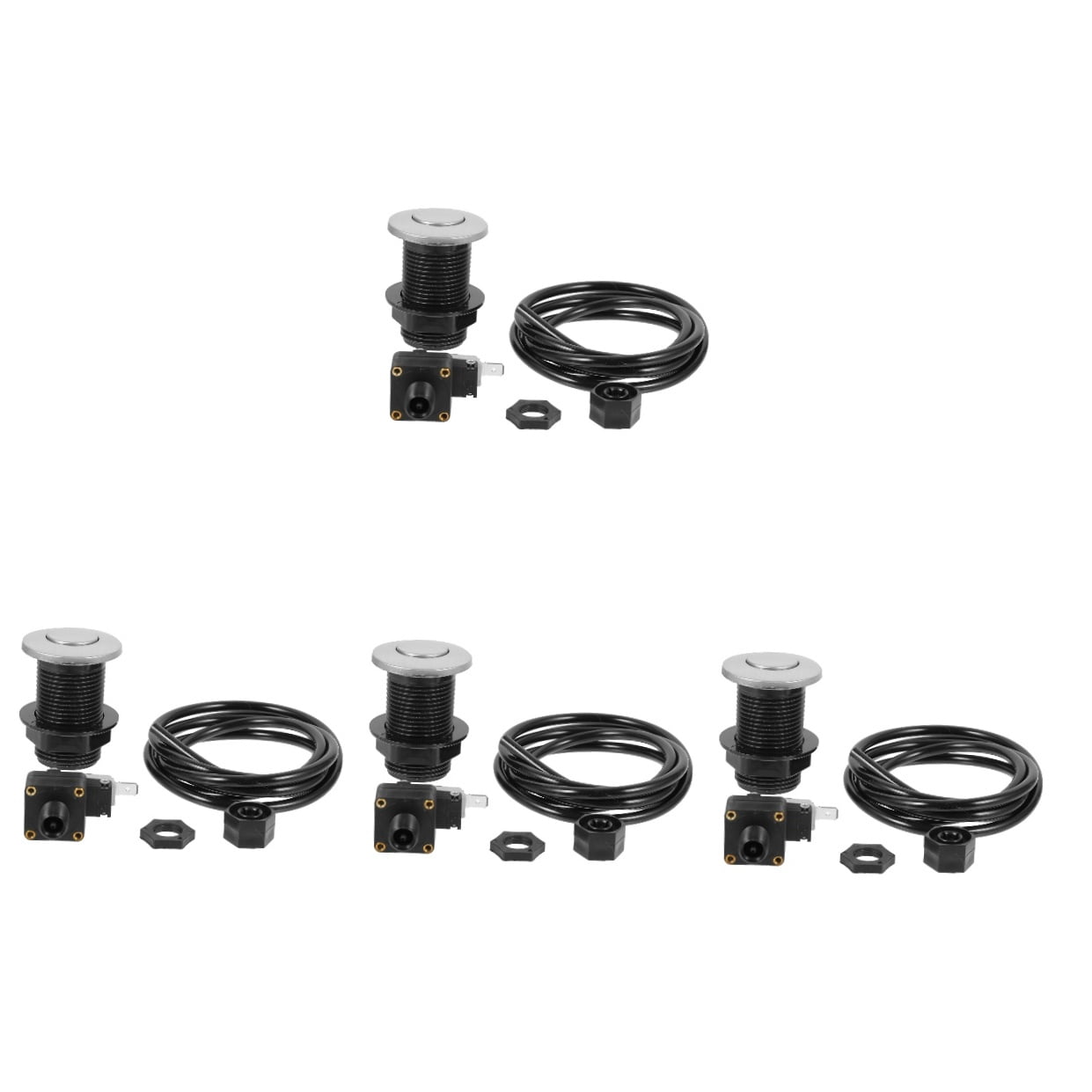 4 Sets Pneumatic Switch Drain Plug Bathroom Sink The Silver