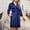 Blue, variant on Women's Plaid Fabric Long Sleeve Nightgowns Homewear Pajama Robe Home Wear with Belt Classic Checkered Pattern and Adjustable