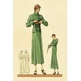thumbnail image 2 of Vintage Fashion 11x14 White Modern Wood Framed Museum Art Print Titled - Emerald Dress and Overcoat, 2 of 4